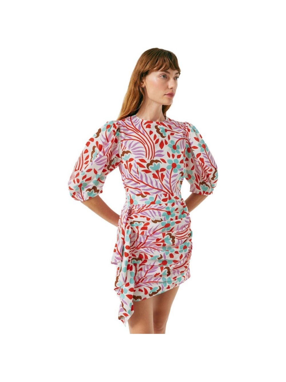 RHODE Pia Mini Dress Lago Vine Pink Red Floral 4 NWOT - Picture 3 of 16